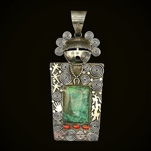 Alex Sanchez sterling silver maiden pendant guardian necklace Native American